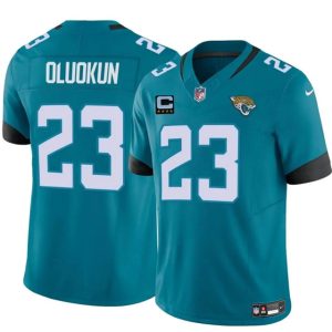 Jacksonville Jaguars #23 Foye Oluokun Teal 2025 F.U.S.E. With 4-Star C Patch Vapor Untouchable Limited Stitched Jersey