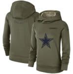Dallas Cowboys Olive Salute to Service Team Logo Performance Pullover NFL Hoodie
