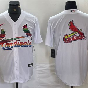 St. Louis Cardinals White Team Big Logo Cool Base Stitched Jersey