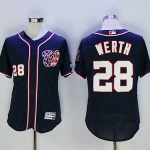 Nationals #28 Jayson Werth Navy Blue Flexbase Authentic Collection Stitched Jersey