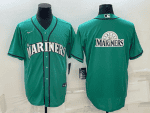 Seattle Mariners Aqua Team Big Logo Cool Base Stitched Jersey