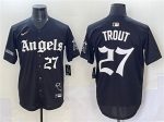 Los Angeles Angels #27 Mike Trout Black 'Gothic Halo Edition' Vapor Limited Stitched Jersey