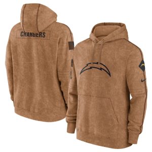 Los Angeles Chargers 2023 Brown Salute To Service Pullover Hoodie