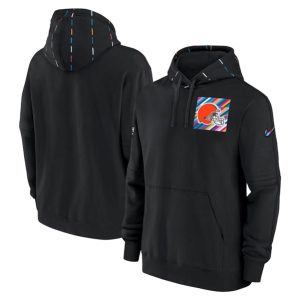 Cleveland Browns Black 2023 Crucial Catch Club Pullover Hoodie
