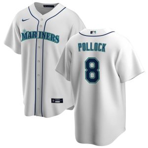 Seattle Mariners #8 AJ Pollock White Cool Base Stitched Jersey
