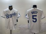 Kansas City Royals #5 George Brett White Cool Base Stitched Jersey