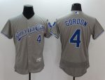 Royals #4 Alex Gordon Grey Flexbase Authentic Collection Stitched Jersey