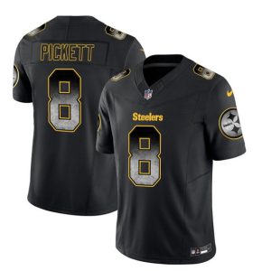 Pittsburgh Steelers #8 Kenny Pickett Black 2023 F.U.S.E. Smoke Vapor Untouchable Limited Stitched Jersey
