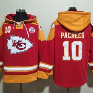 Kansas City Chiefs #10 Isiah Pacheco Red Ageless Must-Have Lace-Up Pullover Hoodie