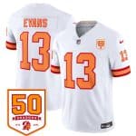 Tampa Bay Buccaneers #13 Mike Evans White 2025 F.U.S.E. 50th Anniversary Patch Vapor Untouchable Limited Stitched Jersey