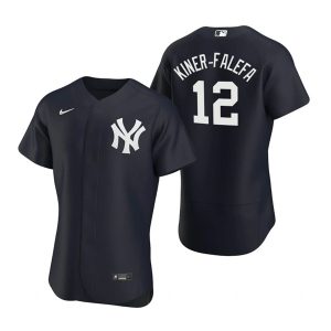 New York Yankees #12 Isiah Kiner-Falefa Black Flex Base Stitched Jersey
