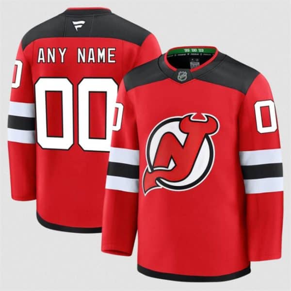 New Jersey Devils Custom Red 2024-25 Home Stitched Jersey