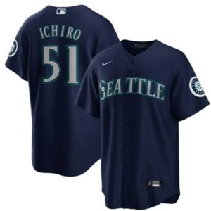 Seattle Mariners #51 Ichiro Suzuki Navy Cool Base Stitched Jersey