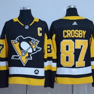 Pittsburgh Penguins #87 Sidney Crosby Adidas Black Road Authentic Stitched Jersey