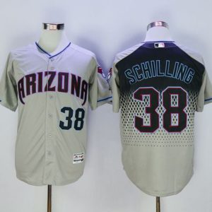 Diamondbacks #38 Curt Schilling Gray Capri New Cool Base Stitched Jersey
