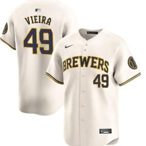 Milwaukee Brewers #49 Thyago Vieira Cream Home Limited Stitched Jersey