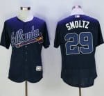 Braves #29 John Smoltz Navy Blue Flexbase Authentic Collection Stitched Jersey