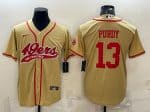San Francisco 49ers #13 Brock Purdy Gold With Patch Cool Base Stitched Jersey