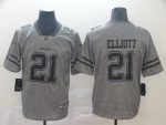 Dallas Cowboys #21 Ezekiel Elliott Grey Stitched Jersey
