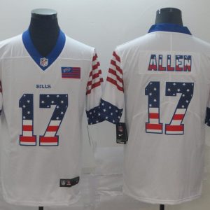 Buffalo Bills #17 Josh Allen White USA Flag Limited Stitched Jersey