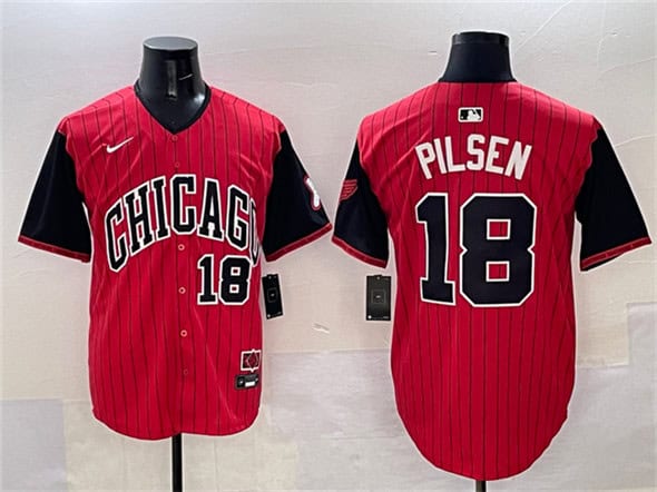 Chicago White Sox #18 Pilsen Red Black 2025 City Connect Limited Stitched Jersey