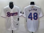 Texas Rangers #48 Jacob DeGrom White Gold Cool Base Stitched Jersey