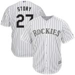 Colorado Rockies #27 Trevor Story White Cool Base Stitched Jersey