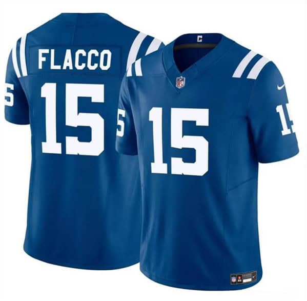 Indianapolis Colts #15 Joe Flacco Blue 2024 F.U.S.E. Vapor Limited Stitched Jersey