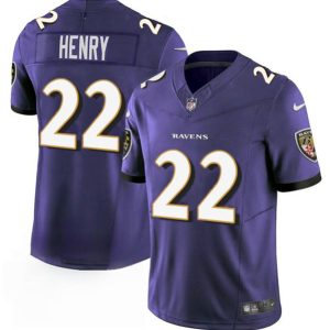 Baltimore Ravens #22 Derrick Henry Purple 2023 F.U.S.E. Vapor Limited Jersey