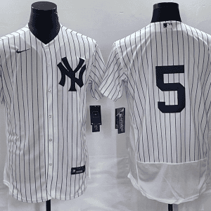 New York Yankees #5 Joe DiMaggio White Flex Base Stitched Jersey
