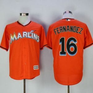 Marlins #16 Jose Fernandez Orange New Cool Base Stitched Jersey