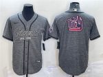 New York Giants Gray Team Big Logo With Patch Cool Base Stitched Jersey