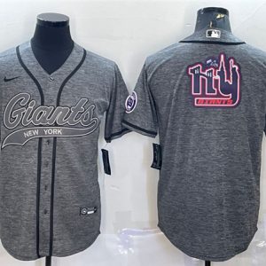 New York Giants Gray Team Big Logo With Patch Cool Base Stitched Jersey