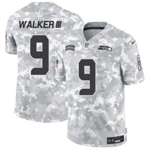 Seattle Seahawks #9 Kenneth Walker III Arctic Camo 2024 F.U.S.E. Salute To Service Limited Stitched Jersey