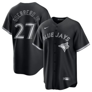 Toronto Blue Jays #27 Vladimir Guerrero Jr. Black Lights Out Limited Stitched Jersey