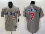 Chicago Cubs #7 Dansby Swanson Gray Limited Stitched Jersey