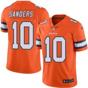 Broncos #10 Emmanuel Sanders Orange Stitched Limited Rush Nike Jersey
