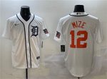Detroit Tigers #12 Casey Mize White With Patch Cool Base Stitched Jersey