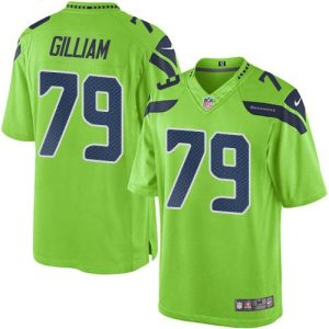 Seahawks #79 Garry Gilliam Green Stitched Limited Rush Nike Jersey