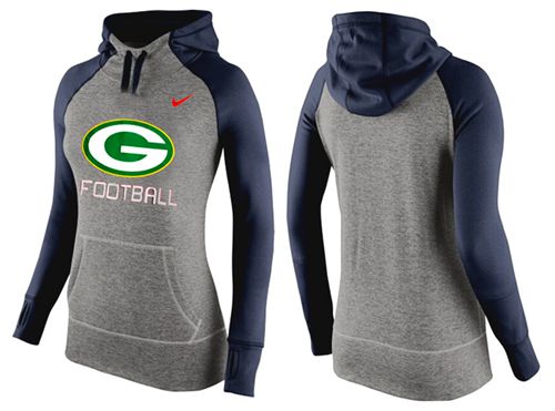 Nike Green Bay Packers Performance Hoodie Grey Dark Blue