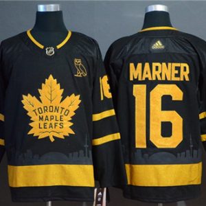 Toronto Maple Leafs #16 Mitchell Marner Black Golden City Edition Stitched Jersey