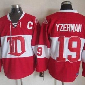 Red Wings #19 Steve Yzerman Red Winter Classic CCM Throwback Stitched Jersey