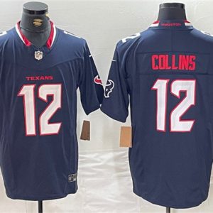 Houston Texans #12 Nico Collins Navy F.U.S.E. Vapor Limited Football Stitched Jersey