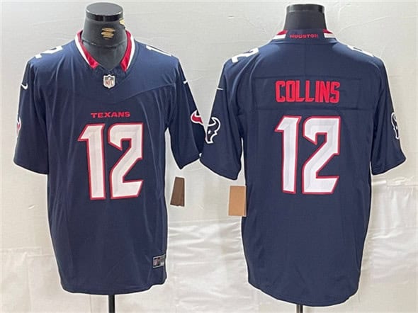 Houston Texans #12 Nico Collins Navy F.U.S.E. Vapor Limited Football Stitched Jersey
