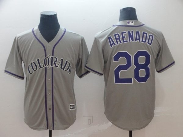 Colorado Rockies #28 Nolan Arenado "Nado" Grey Cool Base Stitched Jersey