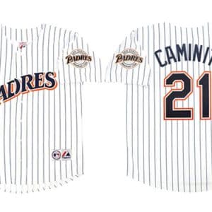 San Diego Padres #21 Ken Caminiti White 1998 World Series Cool Base Stitched Jersey