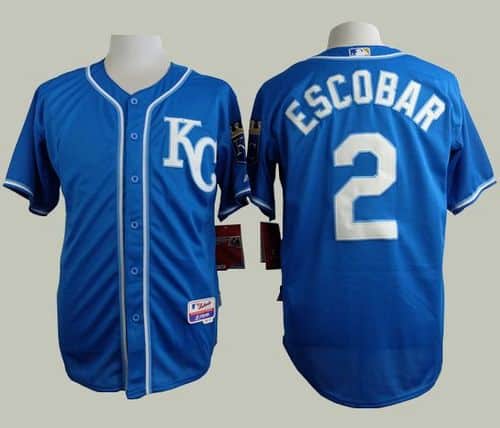 Royals #2 Alcides Escobar Blue Alternate 2 Cool Base Stitched Jersey