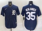 Detroit Tigers #35 Justin Verlander Navy Cool Base Stitched Jersey