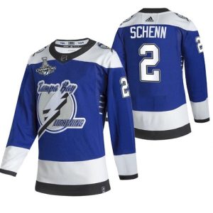 Tampa Bay Lightning #2 Luke Schenn 2021 Blue Stanley Cup Champions Reverse Retro Stitched Jersey