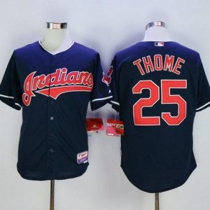 Indians #25 Jim Thome Navy Blue Cool Base Stitched Jersey